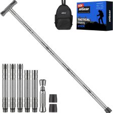 aiGear Tactical Walking Stick - Upgraded Survival Hiking Stick with Outdoor Multi-Tool Gear Trekking Poles for Outdoor Adventures, Trekking, Survival Hiking Tactical Tool